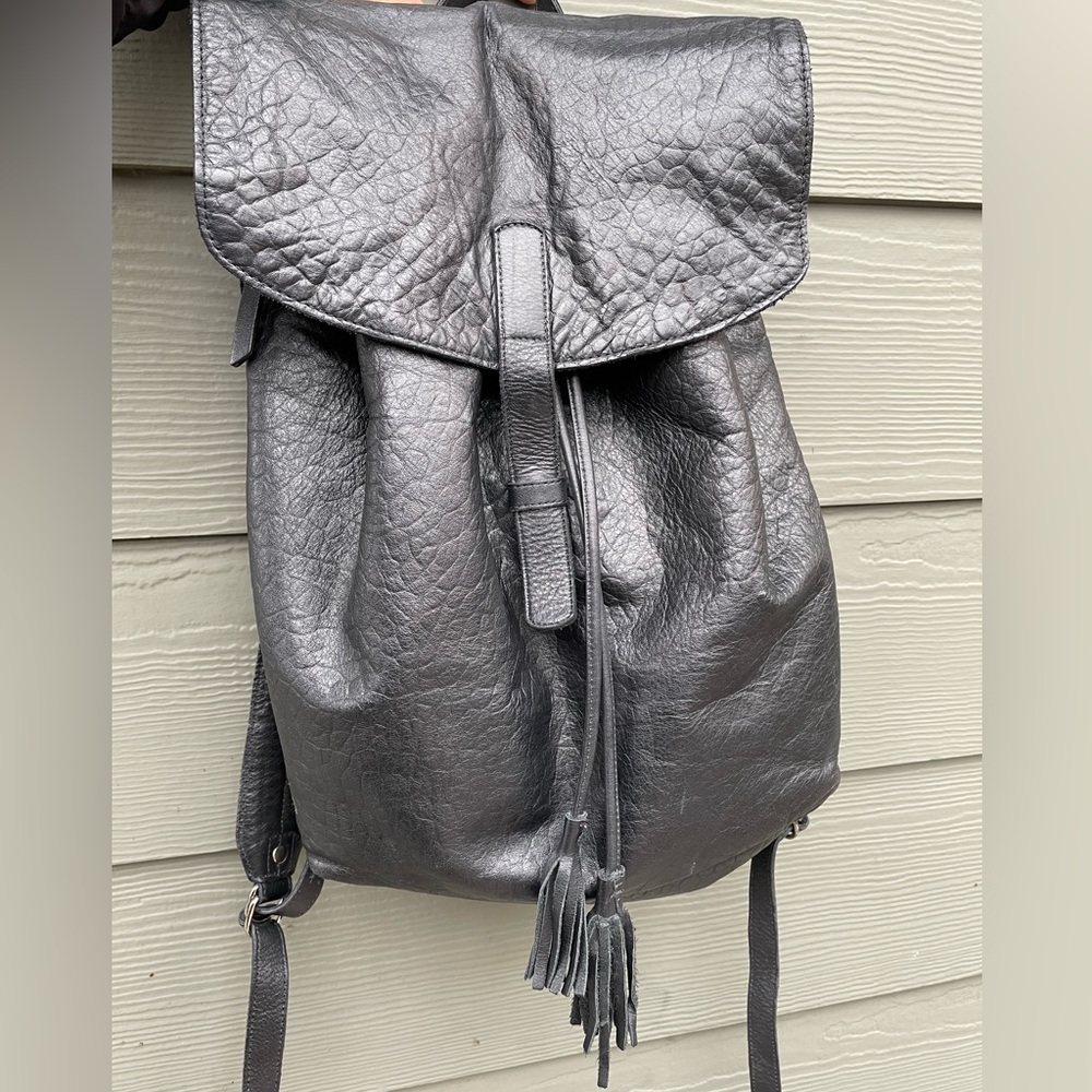 Eileen Fisher pebbled leather backpack